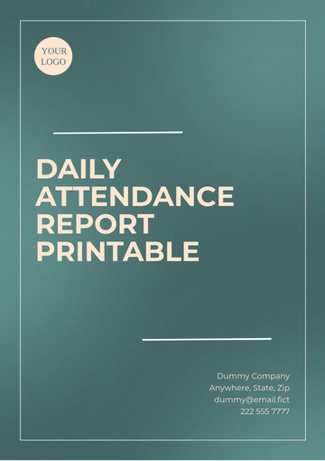 Free Daily Attendance Report Printable Template to Edit Online