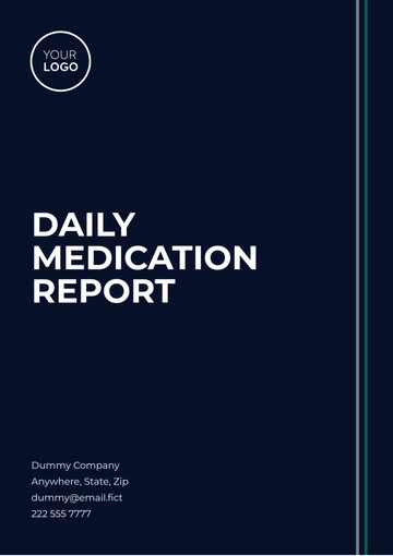 Free Daily Medication Report Template to Edit Online
