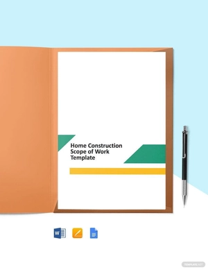 Home Construction Scope of Work Template