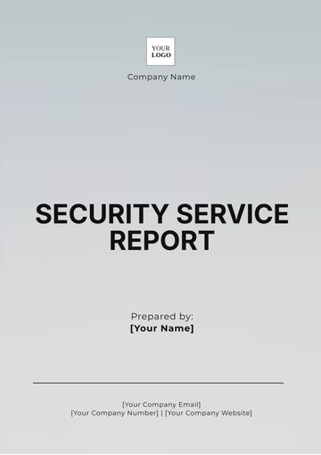 Free Security Service Report Template to Edit Online