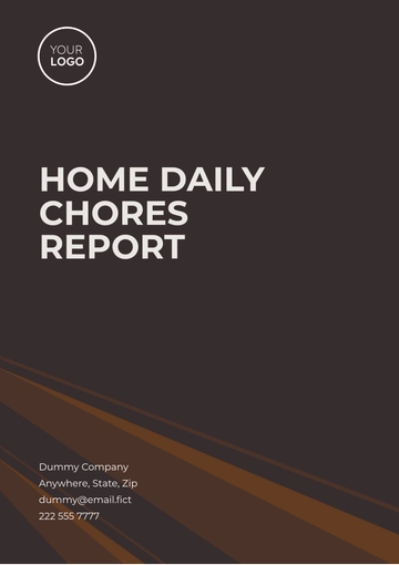 Free Home Daily Chores Report Template to Edit Online