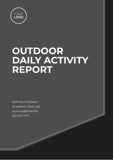 Free Outdoor Daily Activity Report Template to Edit Online