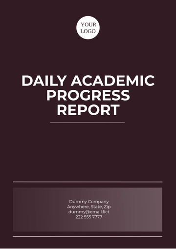 Free Daily Academic Progress Report Template to Edit Online