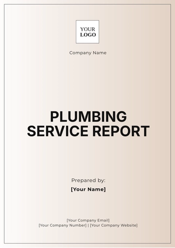 Free Plumbing Service Report Template to Edit Online