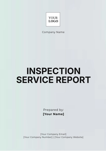 Free Inspection Service Report Template to Edit Online