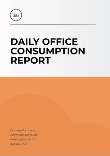 Free Daily Office Consumption Report Template to Edit Online