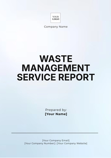 Free Waste Management Service Report Template to Edit Online
