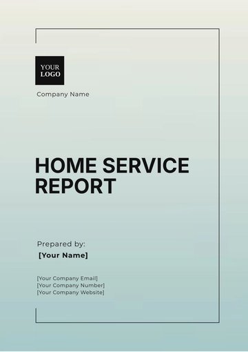 Free Home Service Report Template to Edit Online