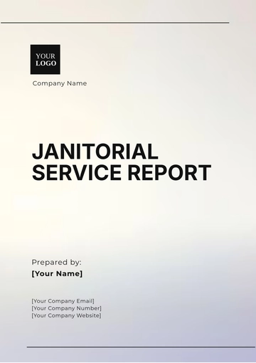 Free Janitorial Service Report Template to Edit Online