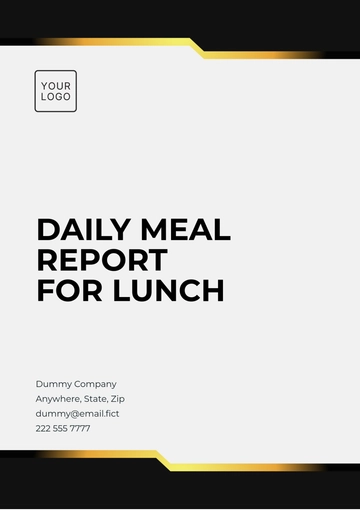 Free Daily Meal Report for Lunch Template to Edit Online