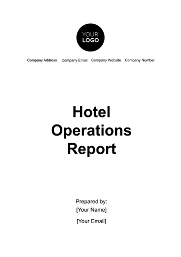 Free Hotel Operations Report Template to Edit Online