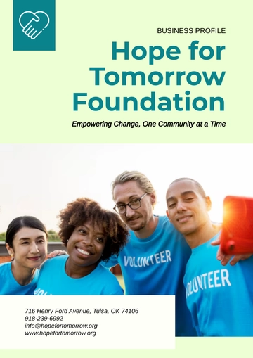 Free Non Profit Business Profile  Template to Edit Online