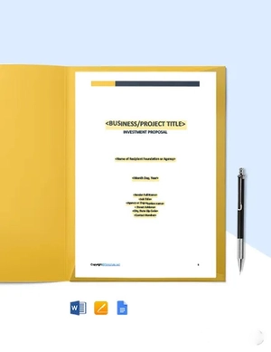 Simple Construction Investment Proposal Template