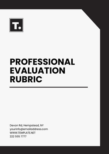 Free Professional Evaluation Rubric Template to Edit Online | Template.net