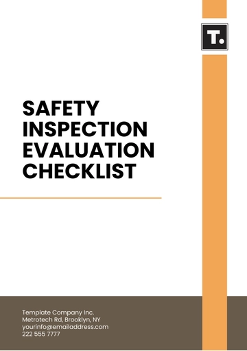 Free Safety Inspection Evaluation Checklist Template to Edit Online