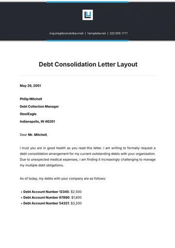 Free Debt Consolidation Letter Layout Template to Edit Online