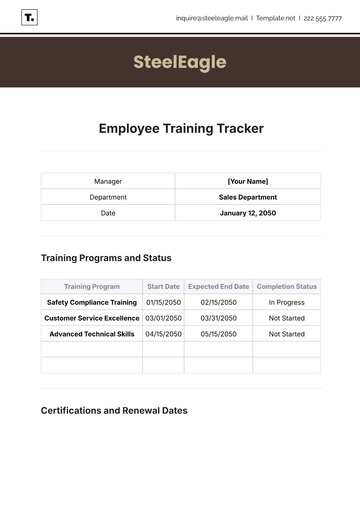 Free Employee Training Tracker Template to Edit Online