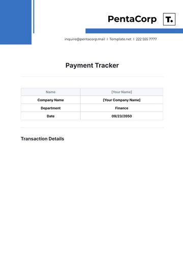 Free Payment Tracker Template to Edit Online