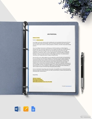 One Page Construction Job Proposal Template