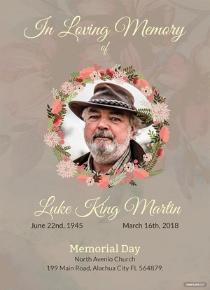 Catholic Funeral Program Invitation Template