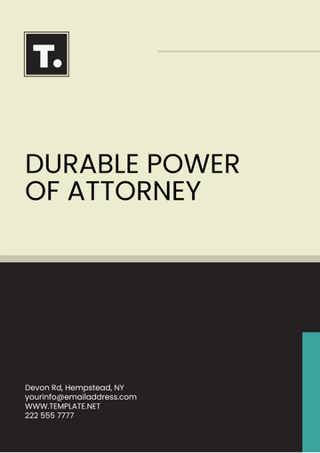 Free Durable Power of Attorney Template to Edit Online