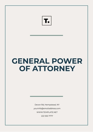Free Sample General Power of Attorney Template to Edit Online