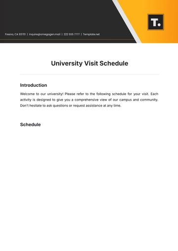 Free University Visit Schedule Template to Edit Online