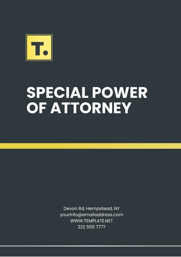 Free Printable Special Power of Attorney Template to Edit Online
