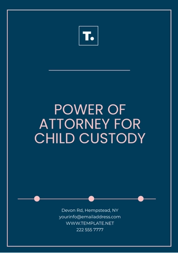 Free Power of Attorney for Child Custody Template to Edit Online