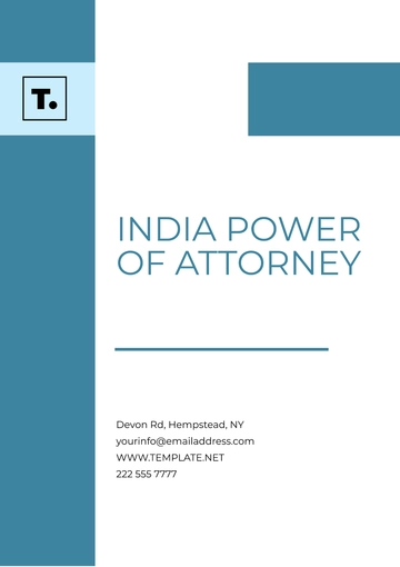 Free India Power of Attorney Template to Edit Online