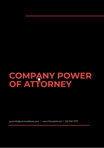 Free Company Power of Attorney Layout Template to Edit Online