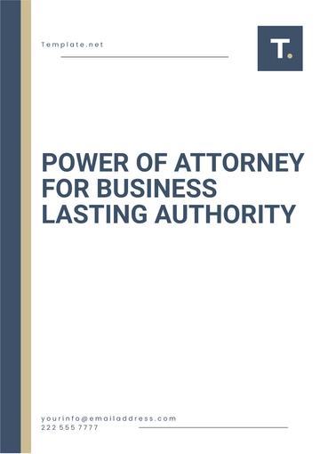Free Power of Attorney for Business Lasting Authority Template to Edit Online