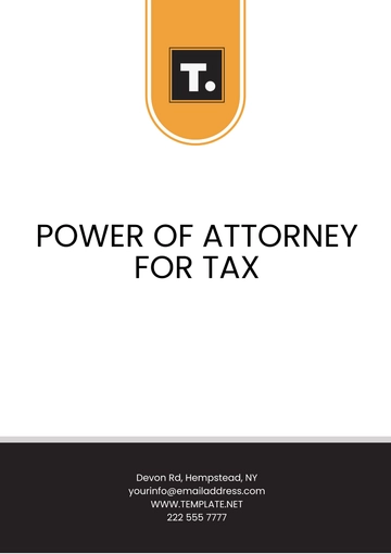 Free Power of Attorney for Tax Template to Edit Online