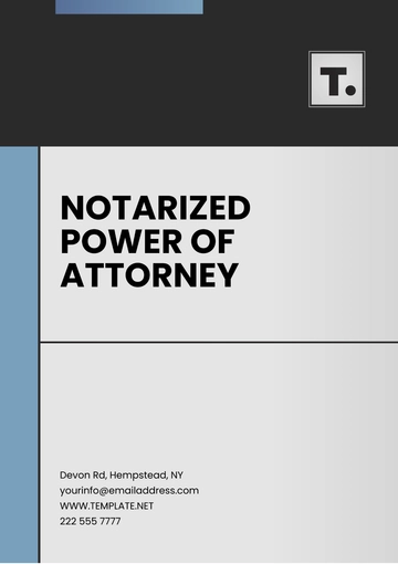 Free Notarized Power of Attorney Format Template to Edit Online