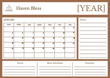 Free Church Calendar Template to Edit Online