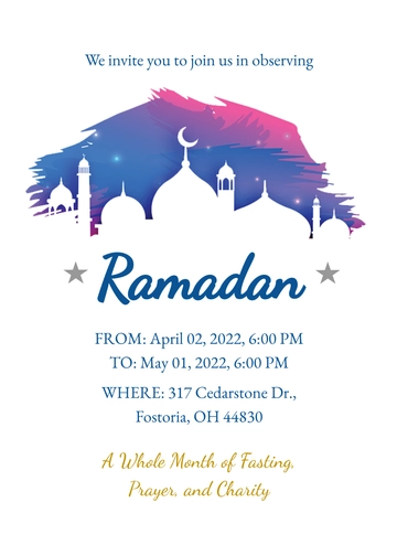 Free Ramadan Invitation Template to Edit Online