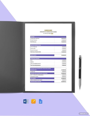 Construction Final Statement Template