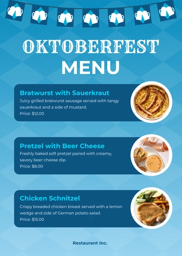 Free Oktoberfest Menu Template to Edit Online