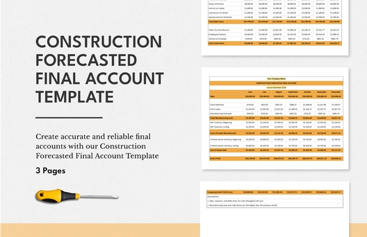 Construction Forecasted Final Account Template