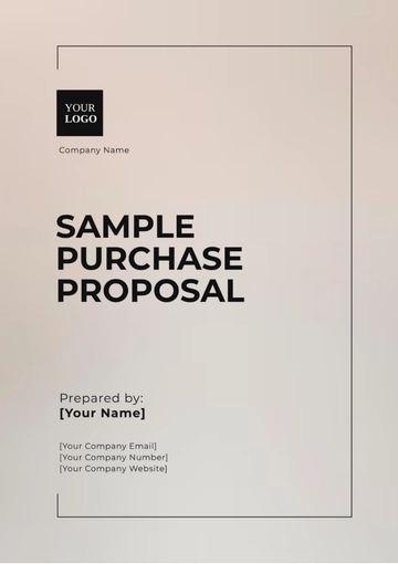 Free Sample Purchase Proposal Template to Edit Online