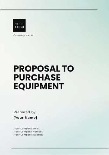 Free Proposal to Purchase Equipment Template to Edit Online
