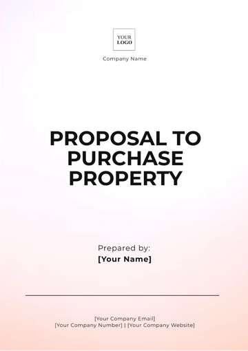 Free Proposal to Purchase Property Template to Edit Online