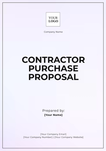 Free Contractor Purchase Proposal Template to Edit Online