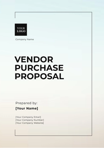 Free Vendor Purchase Proposal Template to Edit Online