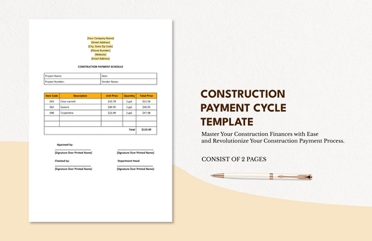 Construction Payment Cycle Template