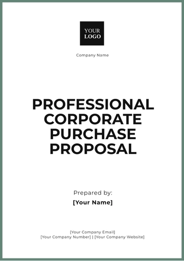 Free Professional Corporate Purchase Proposal Template to Edit Online