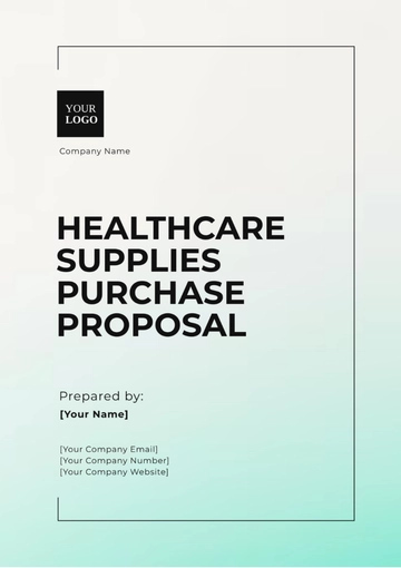 Free Healthcare Supplies Purchase Proposal Template to Edit Online