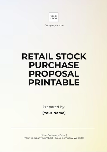 Free Retail Stock Purchase Proposal Printable Template to Edit Online