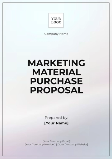 Free Marketing Material Purchase Proposal Template to Edit Online