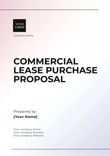 Free Commercial Lease Purchase Proposal Template to Edit Online